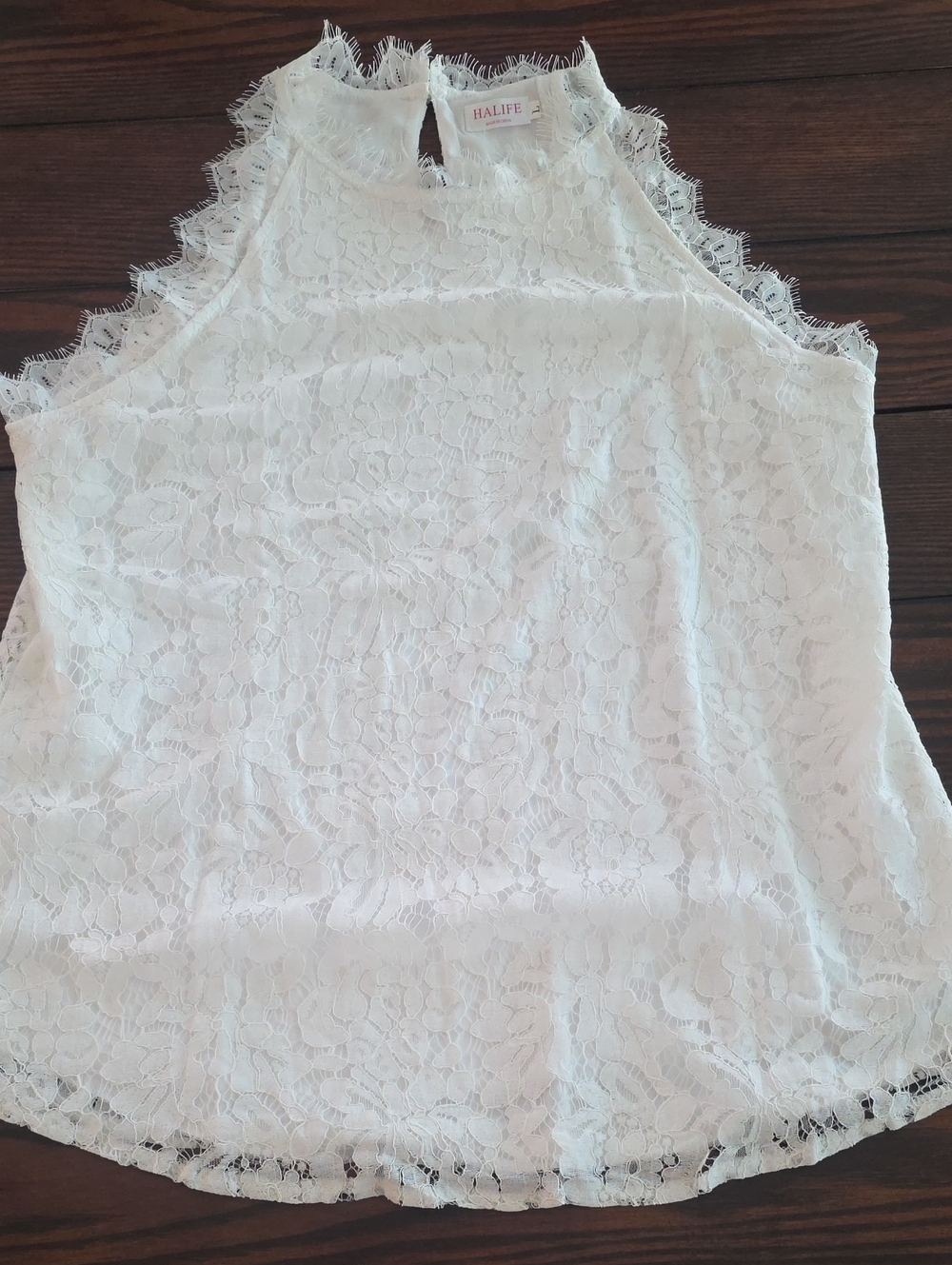 Halife White Lace Halter Camisole